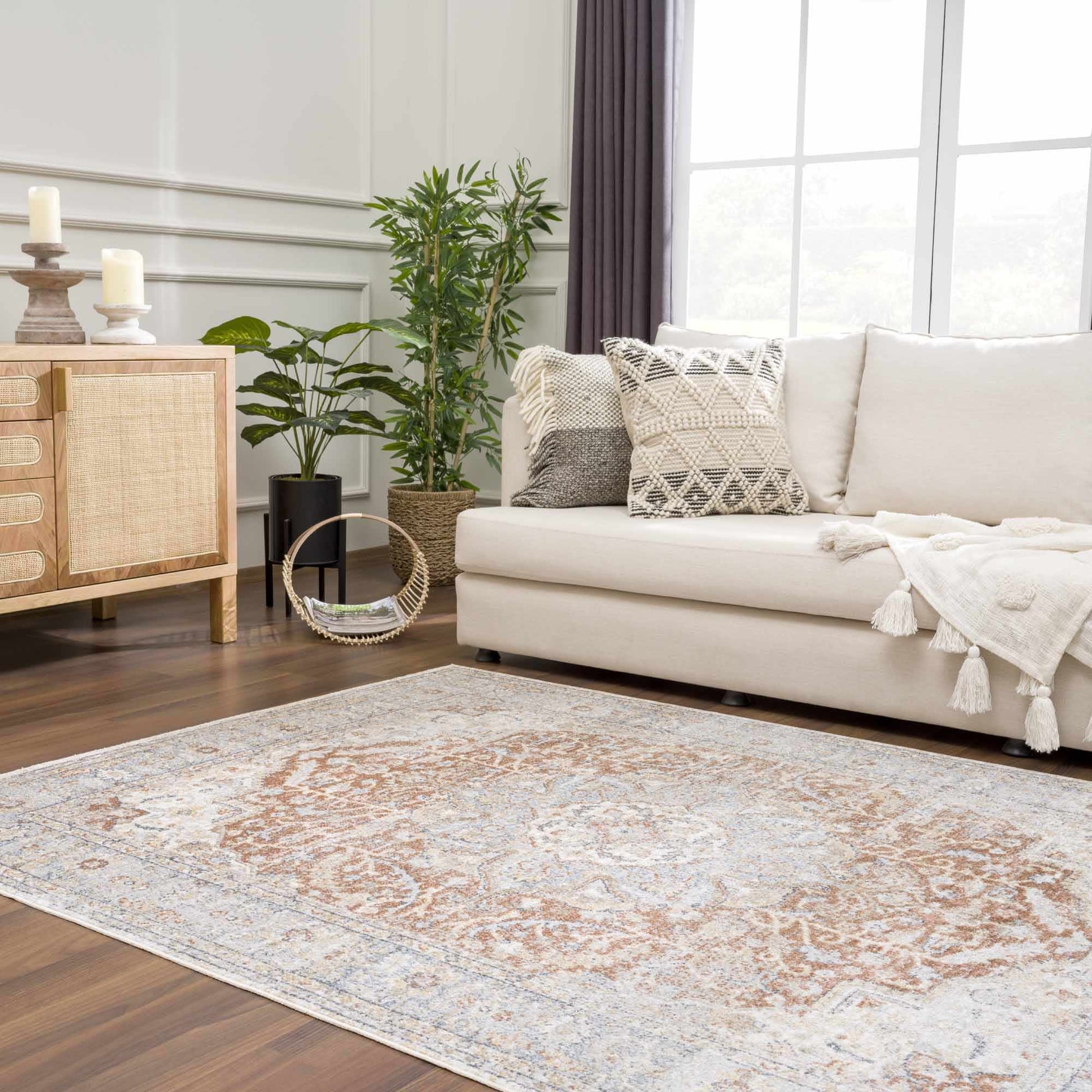 Emke Flat Pile Washable Rug - MyTuftedRugs.com