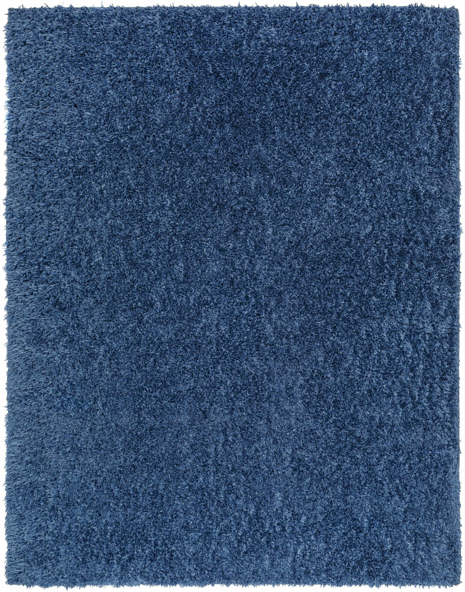 Faina Solid Dark Blue Shag Rug Washable - MyTuftedRugs.com