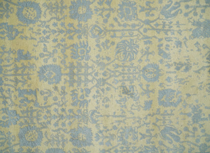 Fine Hand - Knotted Wool & Bamboo Silk Rug – Gold & Silver - MyTuftedRugs.com