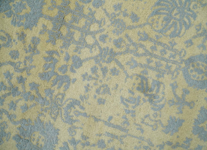 Fine Hand - Knotted Wool & Bamboo Silk Rug – Gold & Silver - MyTuftedRugs.com