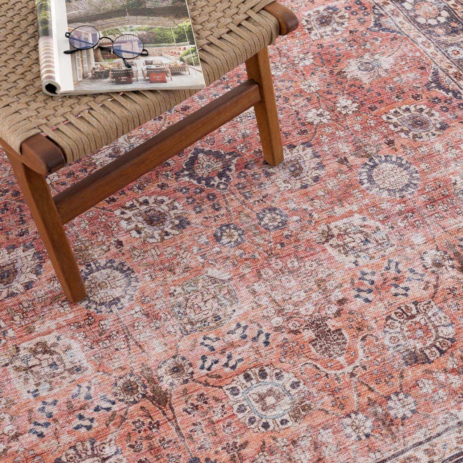 Ganyangan Red Washable Rug - MyTuftedRugs.com