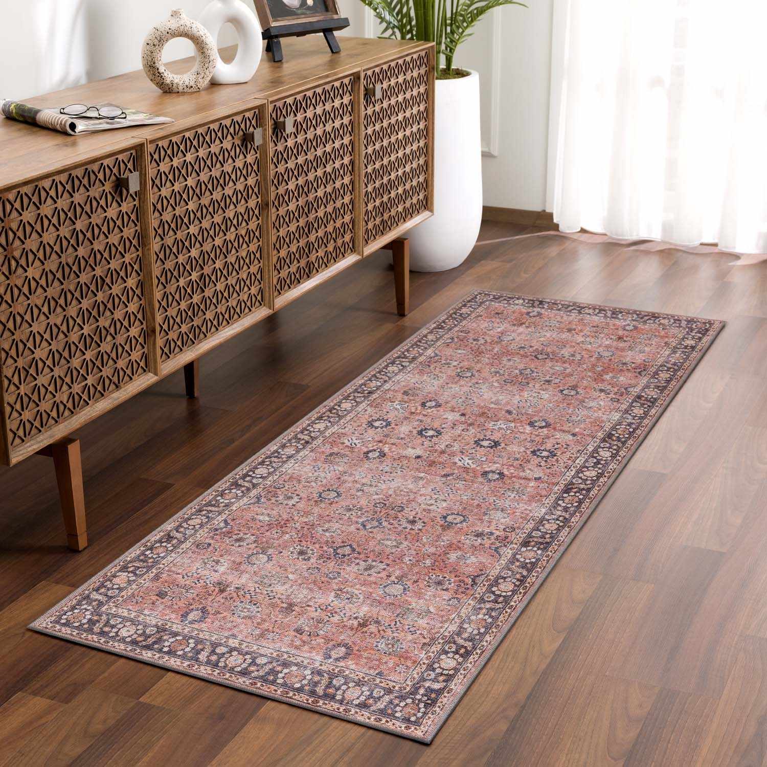 Ganyangan Red Washable Rug - MyTuftedRugs.com