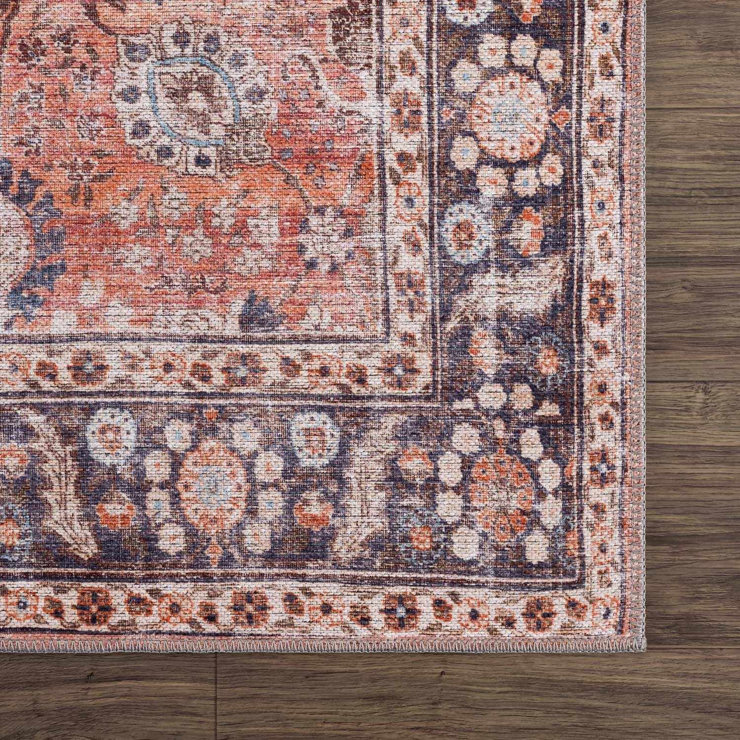 Ganyangan Red Washable Rug - MyTuftedRugs.com