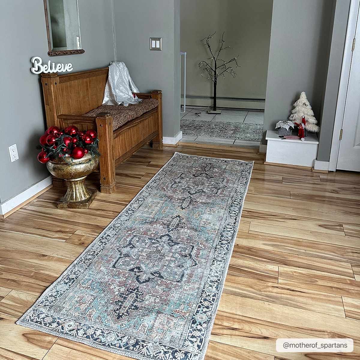 Green Nisa Tumble Dry Washable Rug - MyTuftedRugs.com