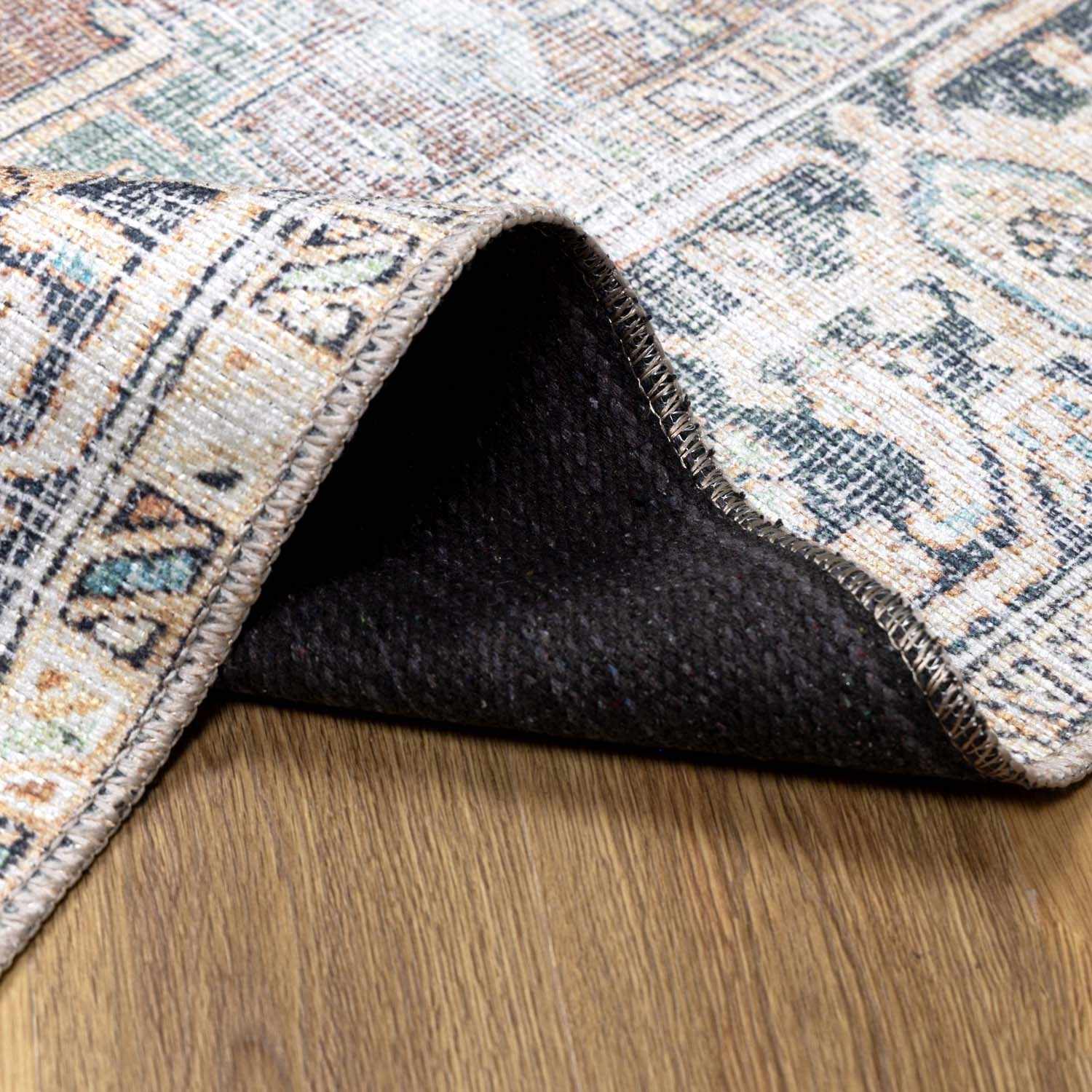 Green Nisa Tumble Dry Washable Rug - MyTuftedRugs.com