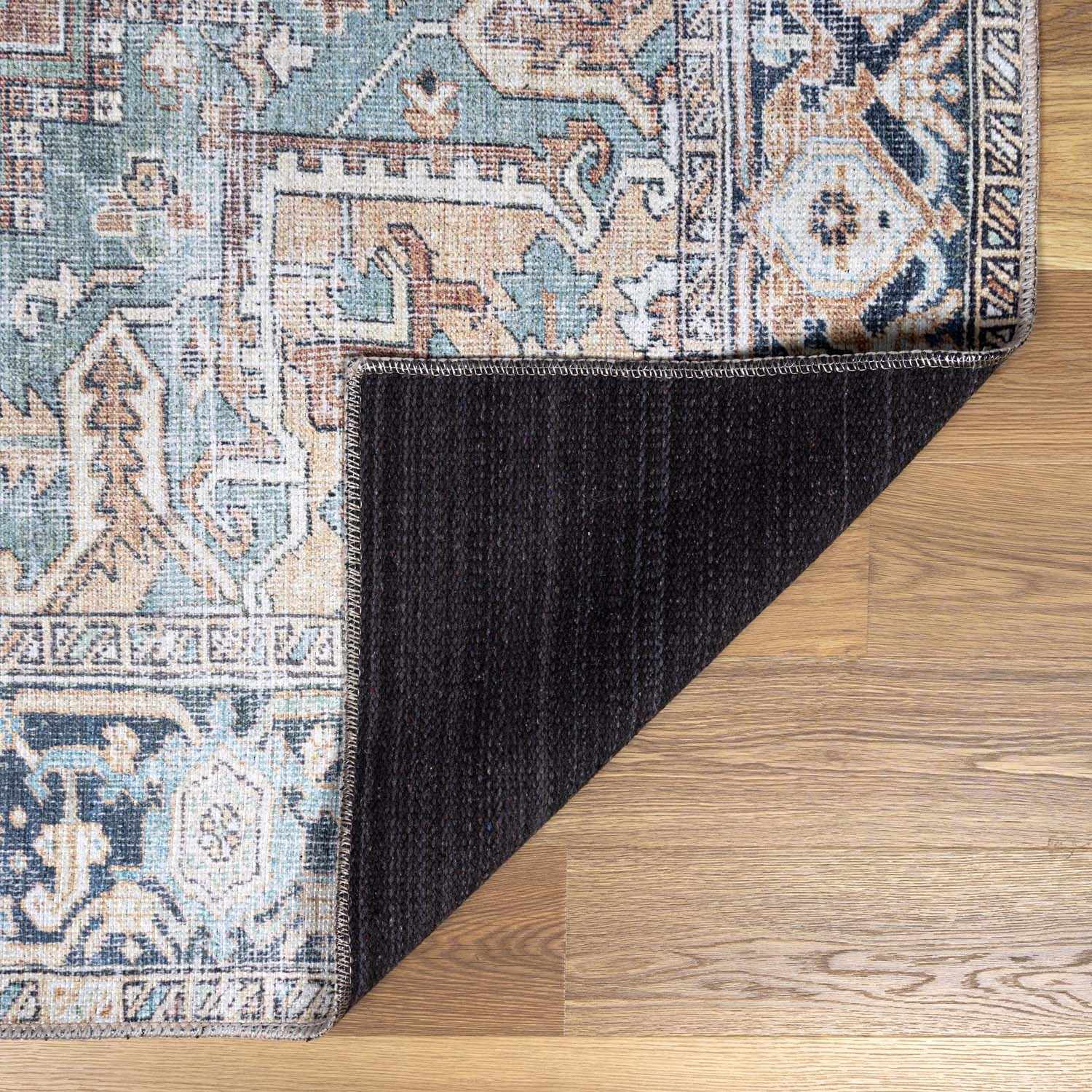 Green Nisa Tumble Dry Washable Rug - MyTuftedRugs.com
