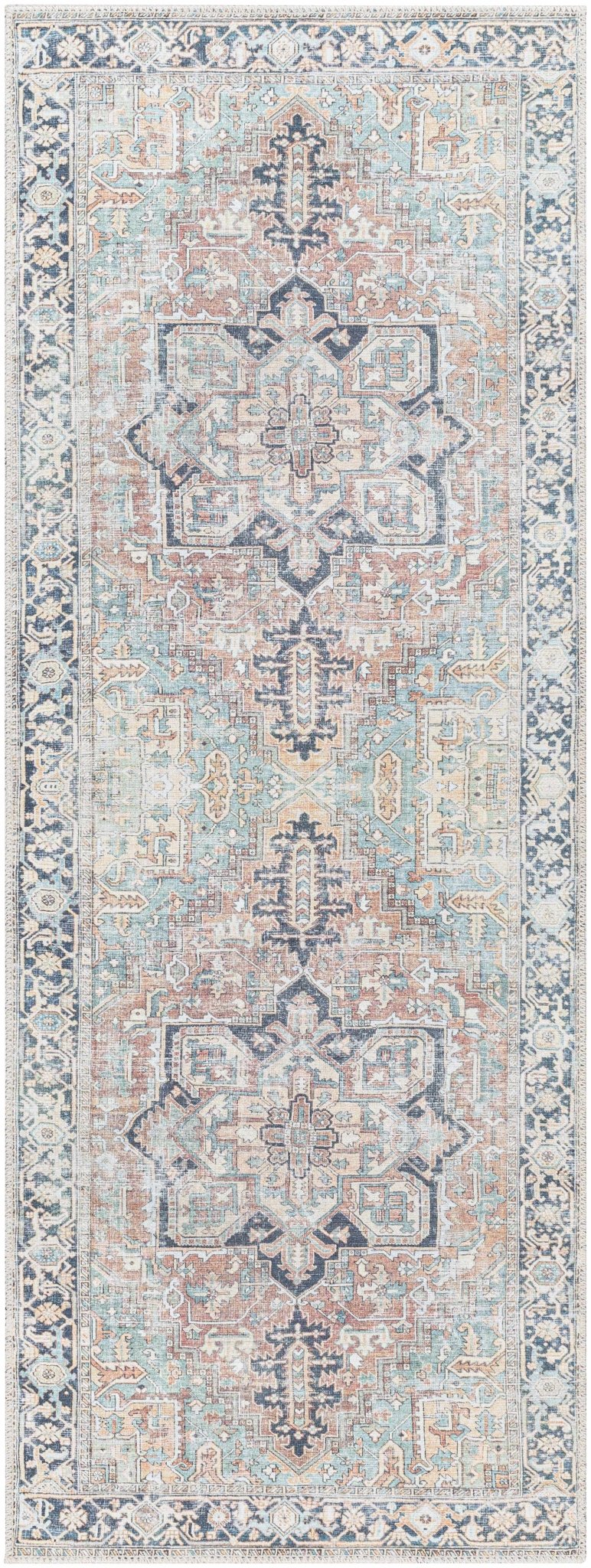 Green Nisa Tumble Dry Washable Rug - MyTuftedRugs.com