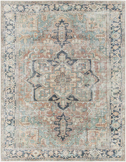 Green Nisa Tumble Dry Washable Rug - MyTuftedRugs.com
