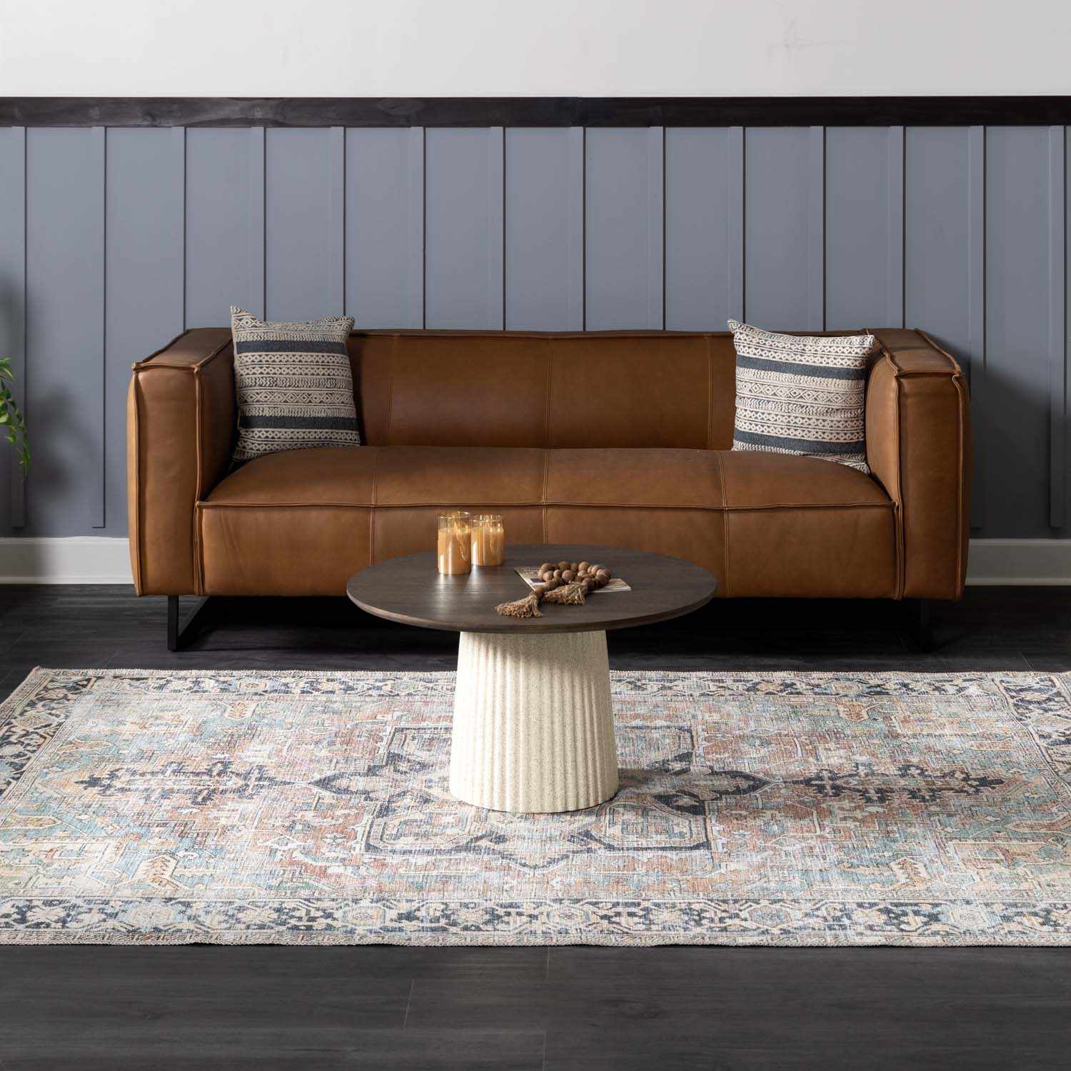 Green Nisa Tumble Dry Washable Rug - MyTuftedRugs.com