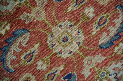 Hand - Knotted Antique Floral Oushak Rug 8x10 | Wool - MyTuftedRugs.com