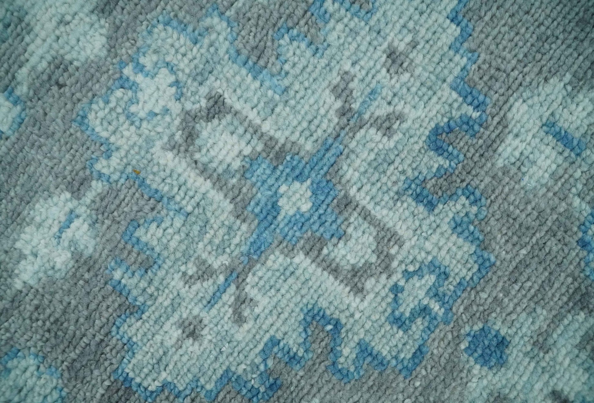 Hand - Knotted Oushak Rug | Gray & Blue Wool | Made - to - Order 4–6 Weeks - MyTuftedRugs.com