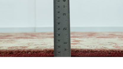 Hand - Knotted Persian Rug 8x10 | Burgundy & Gold Wool - MyTuftedRugs.com