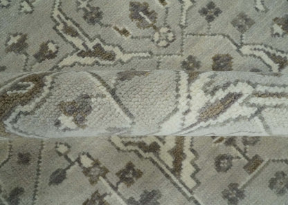 Hand - Knotted Silver & Olive Oushak Rug | Wool | Made - to - Order 30–45 Days - MyTuftedRugs.com