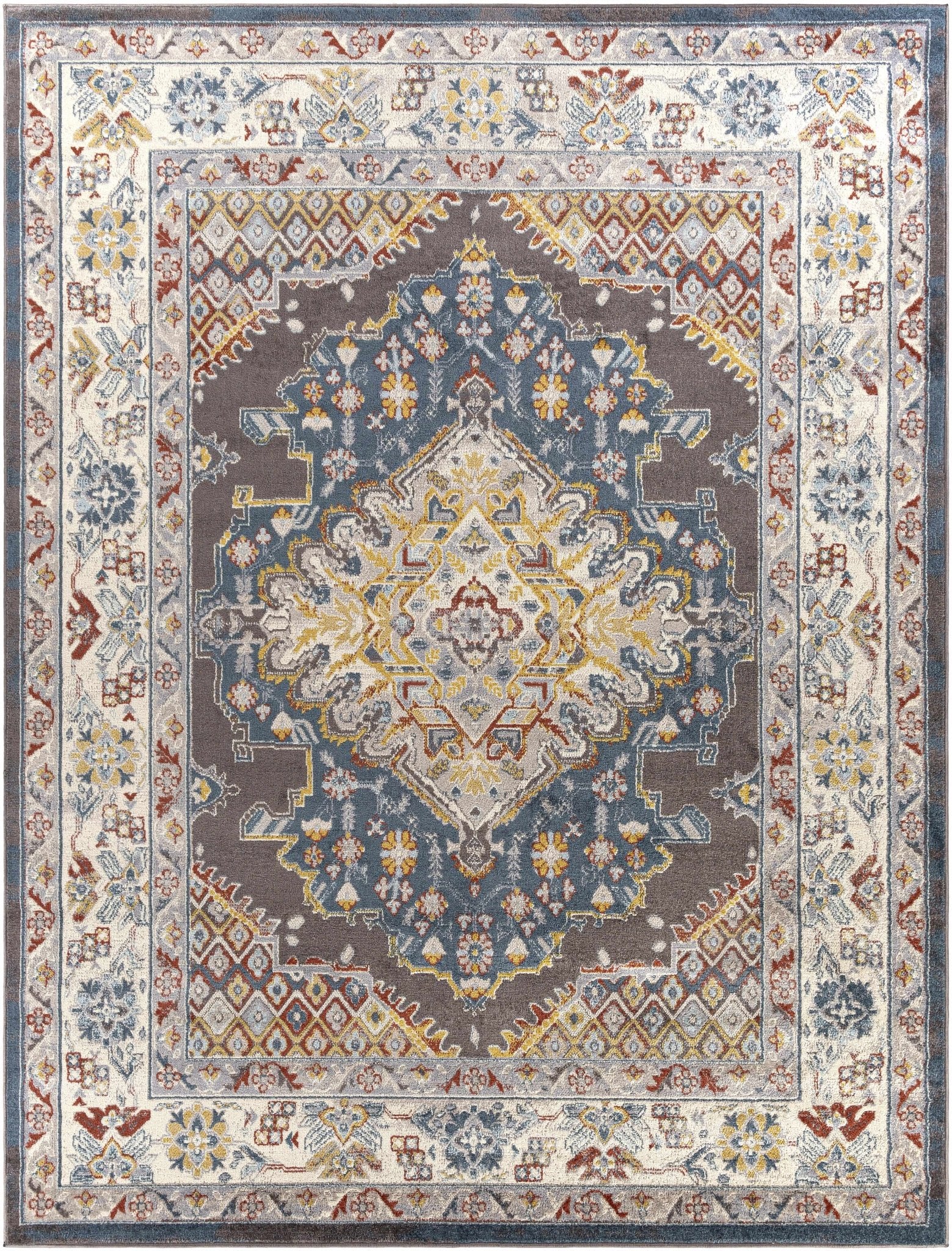 Haymond Brown Medallion Area Rug - MyTuftedRugs.com