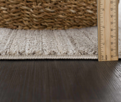 Nate Beige Tribal High Pile Carpet - MyTuftedRugs.com