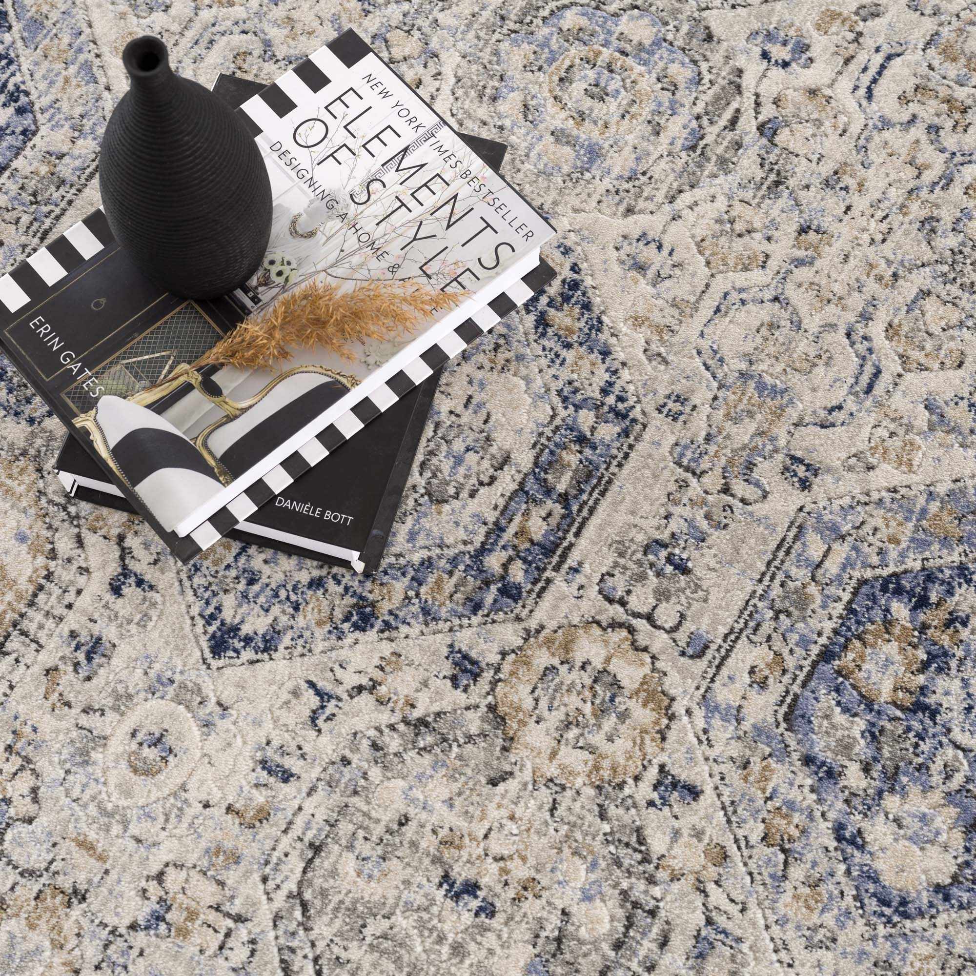 Parkerfield Cream & Blue Area Rug - MyTuftedRugs.com