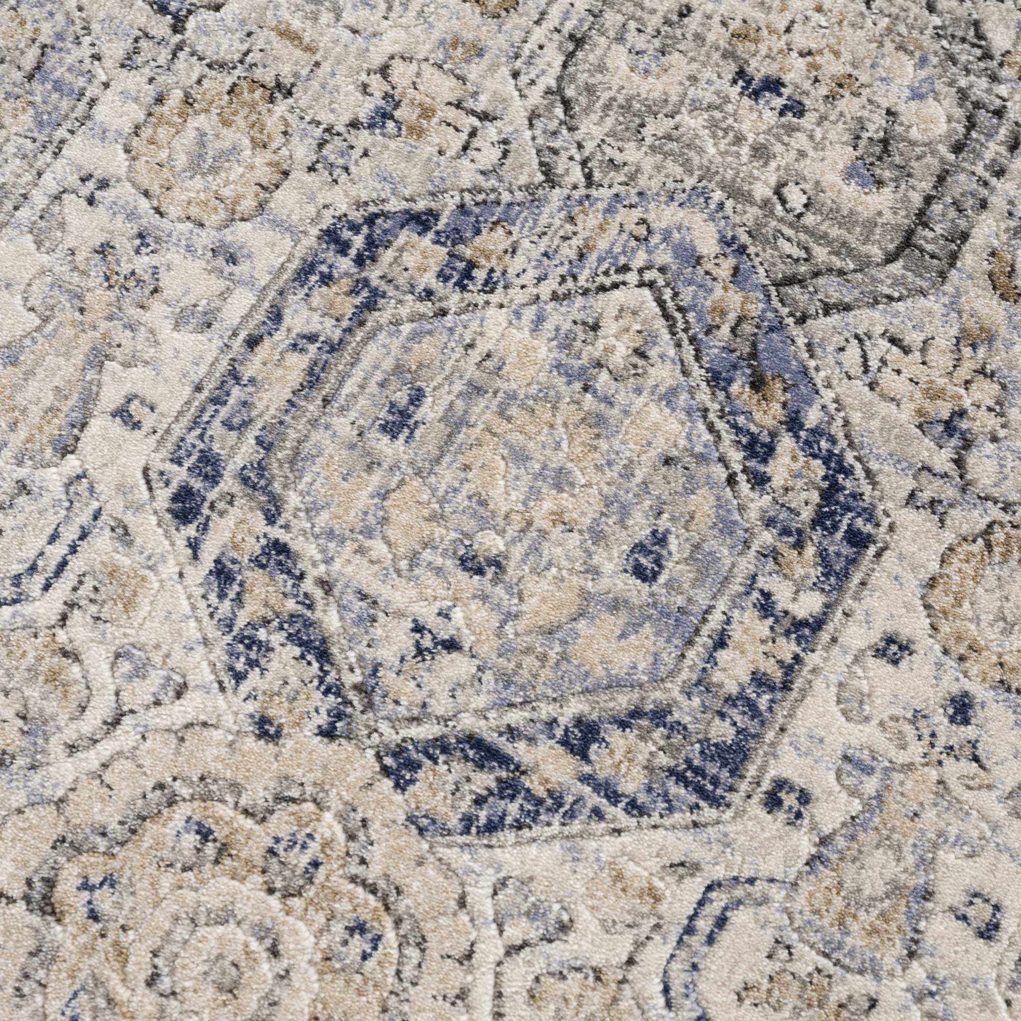 Parkerfield Cream & Blue Area Rug - MyTuftedRugs.com