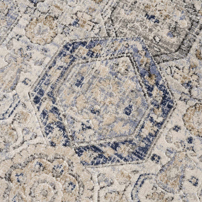 Parkerfield Cream & Blue Area Rug - MyTuftedRugs.com