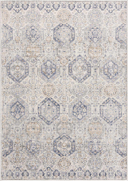 Parkerfield Cream & Blue Area Rug - MyTuftedRugs.com