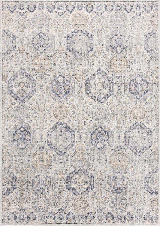 Parkerfield Cream & Blue Area Rug - MyTuftedRugs.com