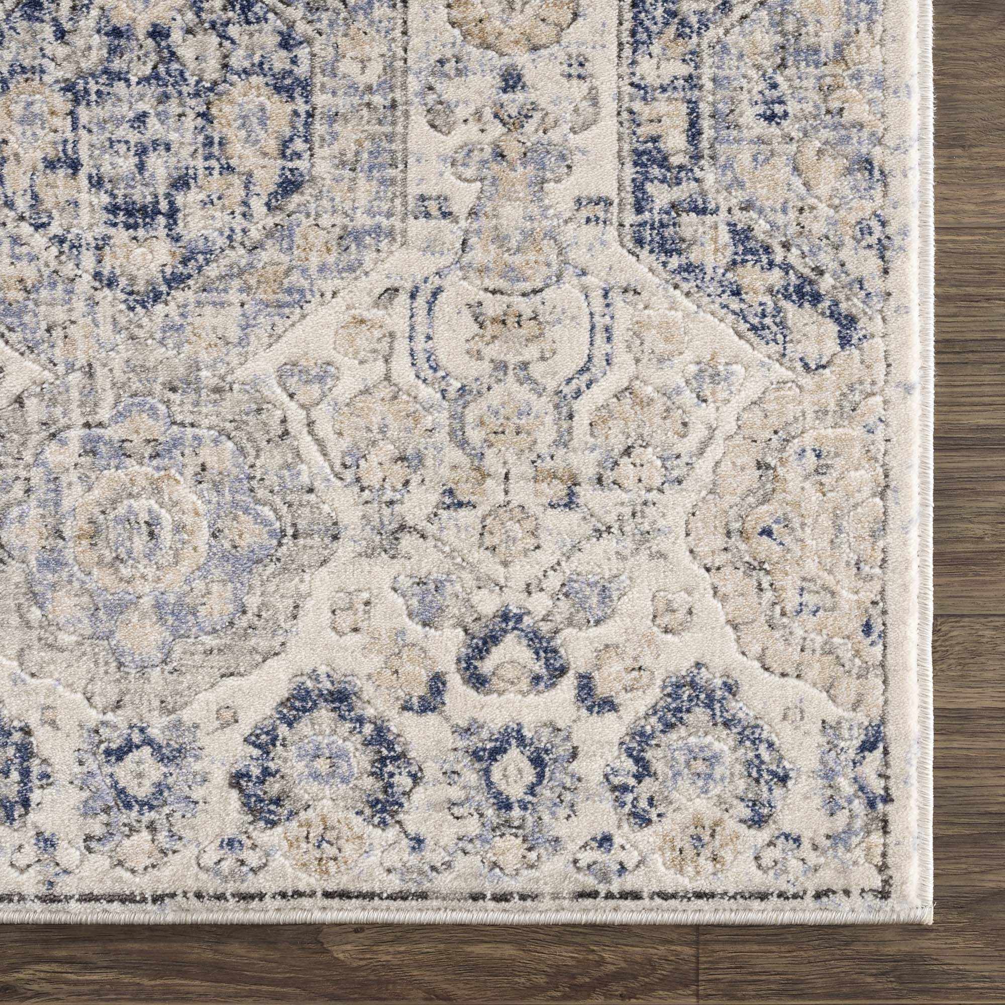 Parkerfield Cream & Blue Area Rug - MyTuftedRugs.com