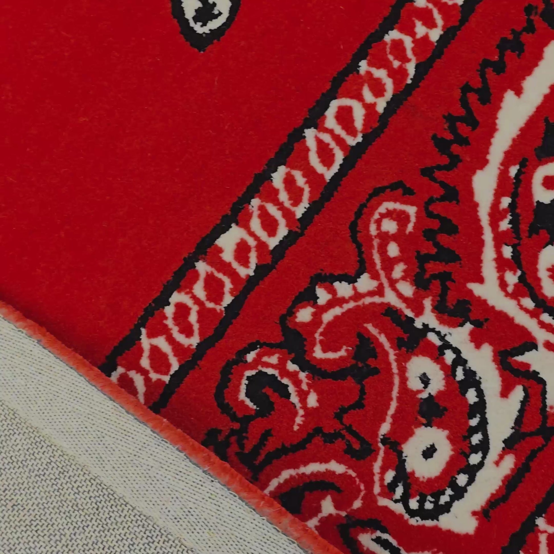 Red Paisley Pattern Hand Tufted Rug