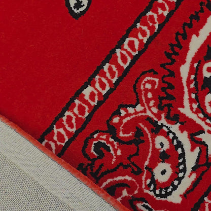 Red Paisley Pattern Hand Tufted Rug