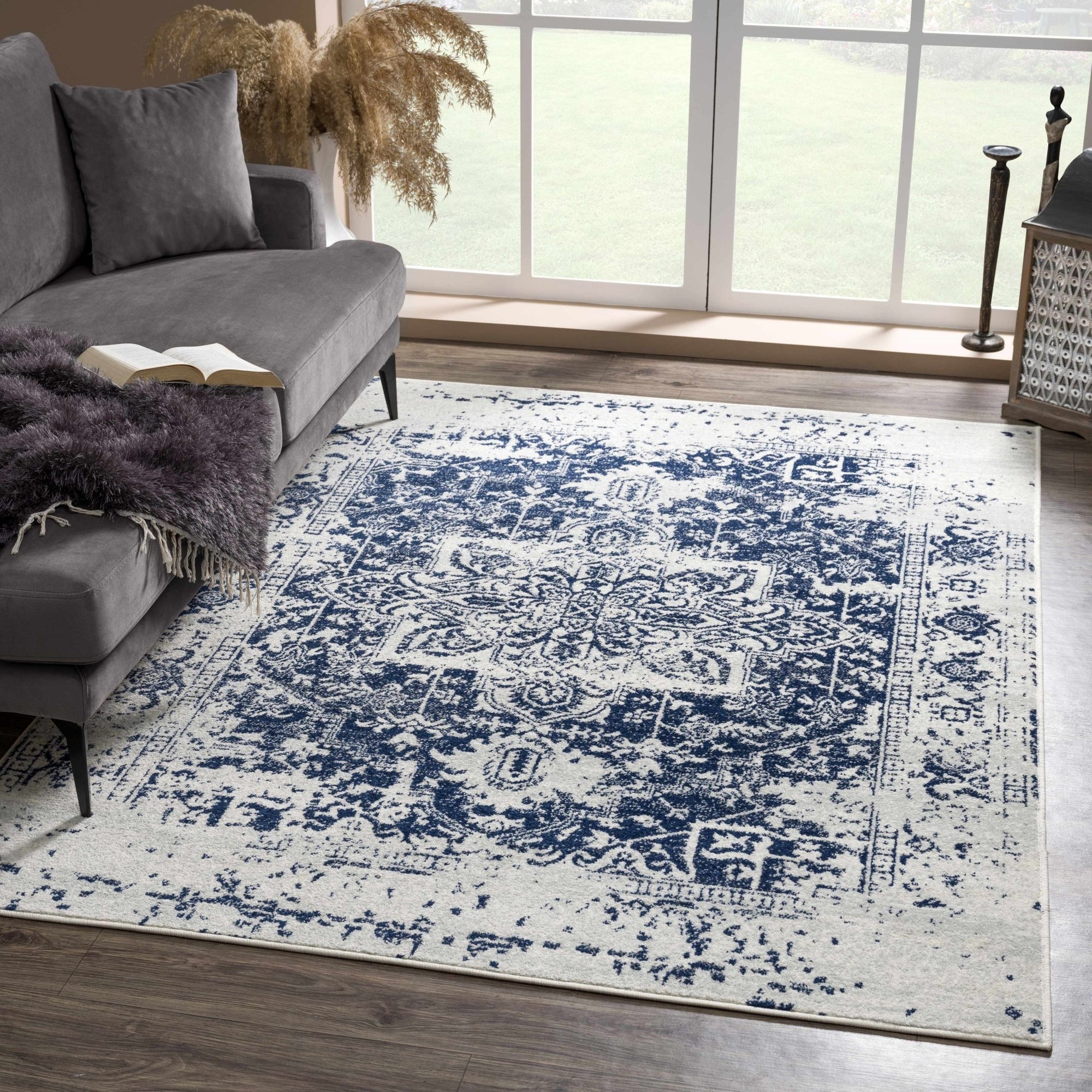 Rachel Navy Area Rug - MyTuftedRugs.com