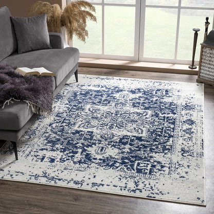 Rachel Navy Area Rug - MyTuftedRugs.com