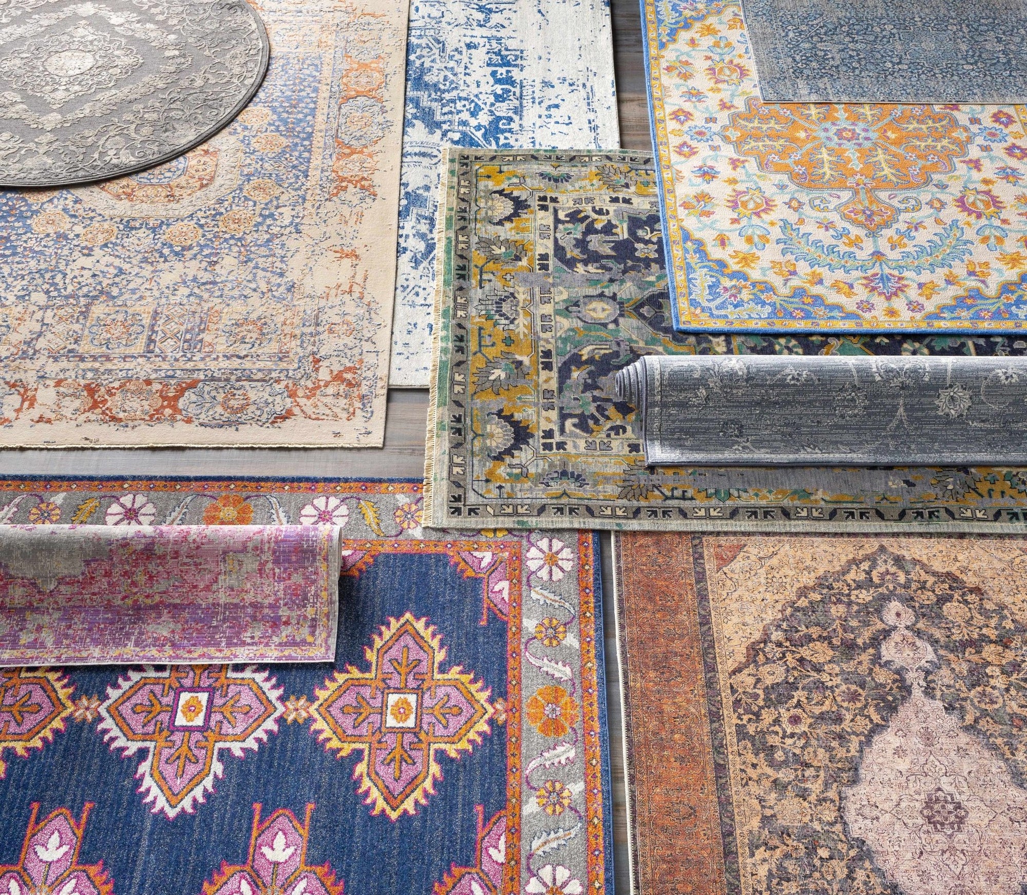 Rachel Navy Area Rug - MyTuftedRugs.com