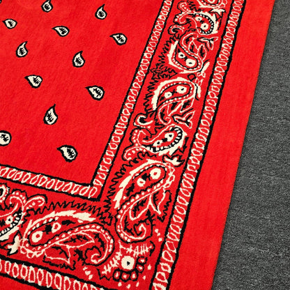 Red Paisley Pattern Hand Tufted Rug - MyTuftedRugs.com