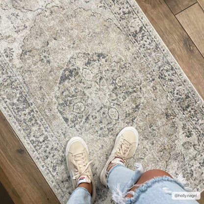 Rudo Beige Flat Pile Washable Rug - MyTuftedRugs.com