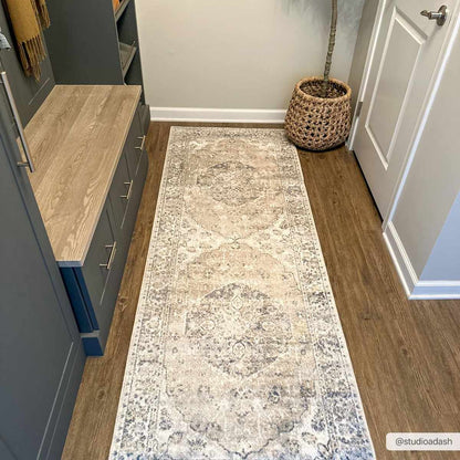 Rudo Beige Flat Pile Washable Rug - MyTuftedRugs.com