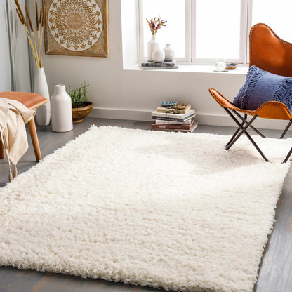 Siari Solid Cream Plush Rug - MyTuftedRugs.com