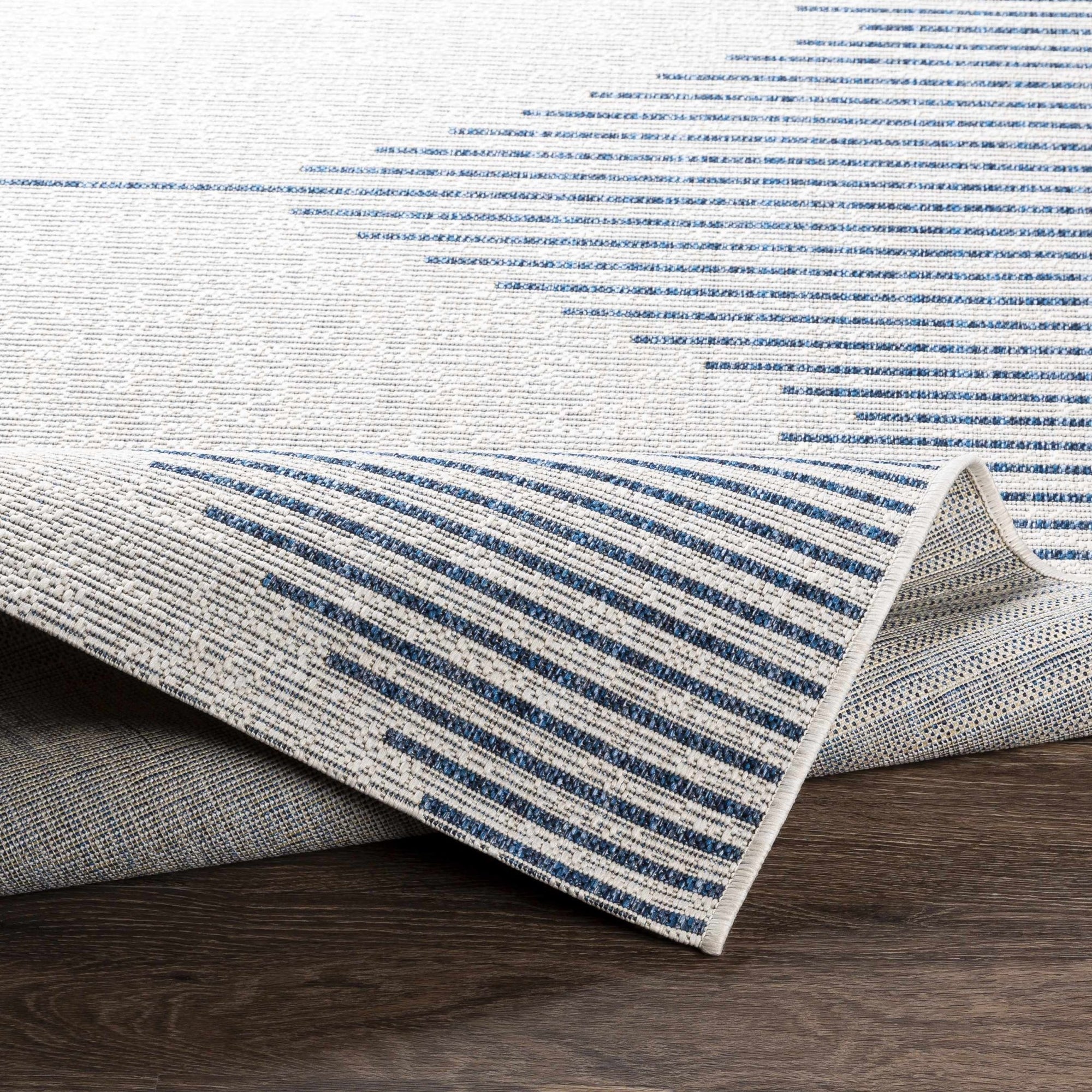 Stephan Blue & Cream Outdoor Rug - MyTuftedRugs.com