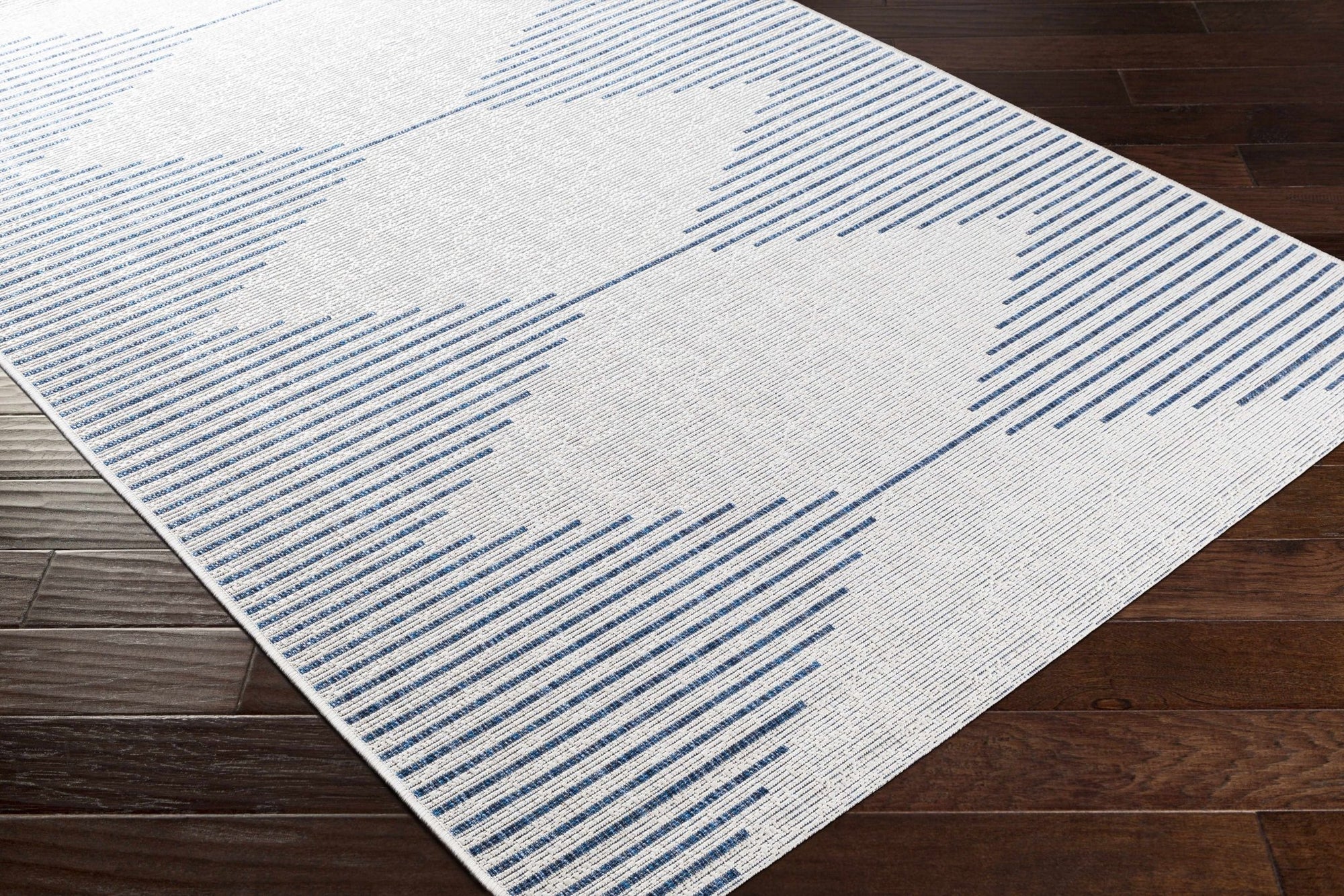 Stephan Blue & Cream Outdoor Rug - MyTuftedRugs.com