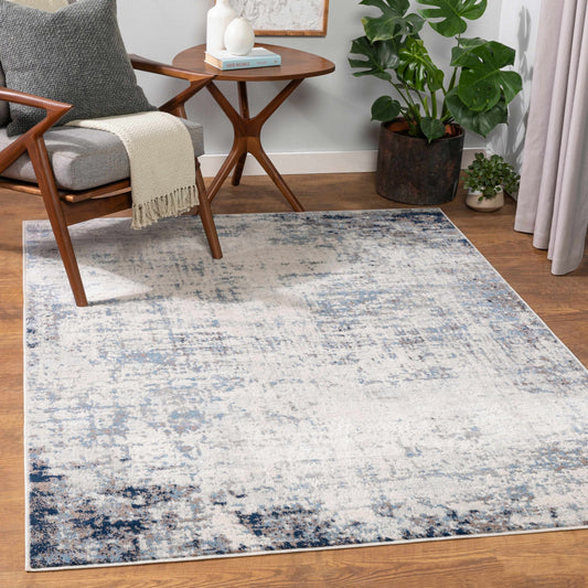 Texanna Abstract Blue/Gray Area Rug - MyTuftedRugs.com