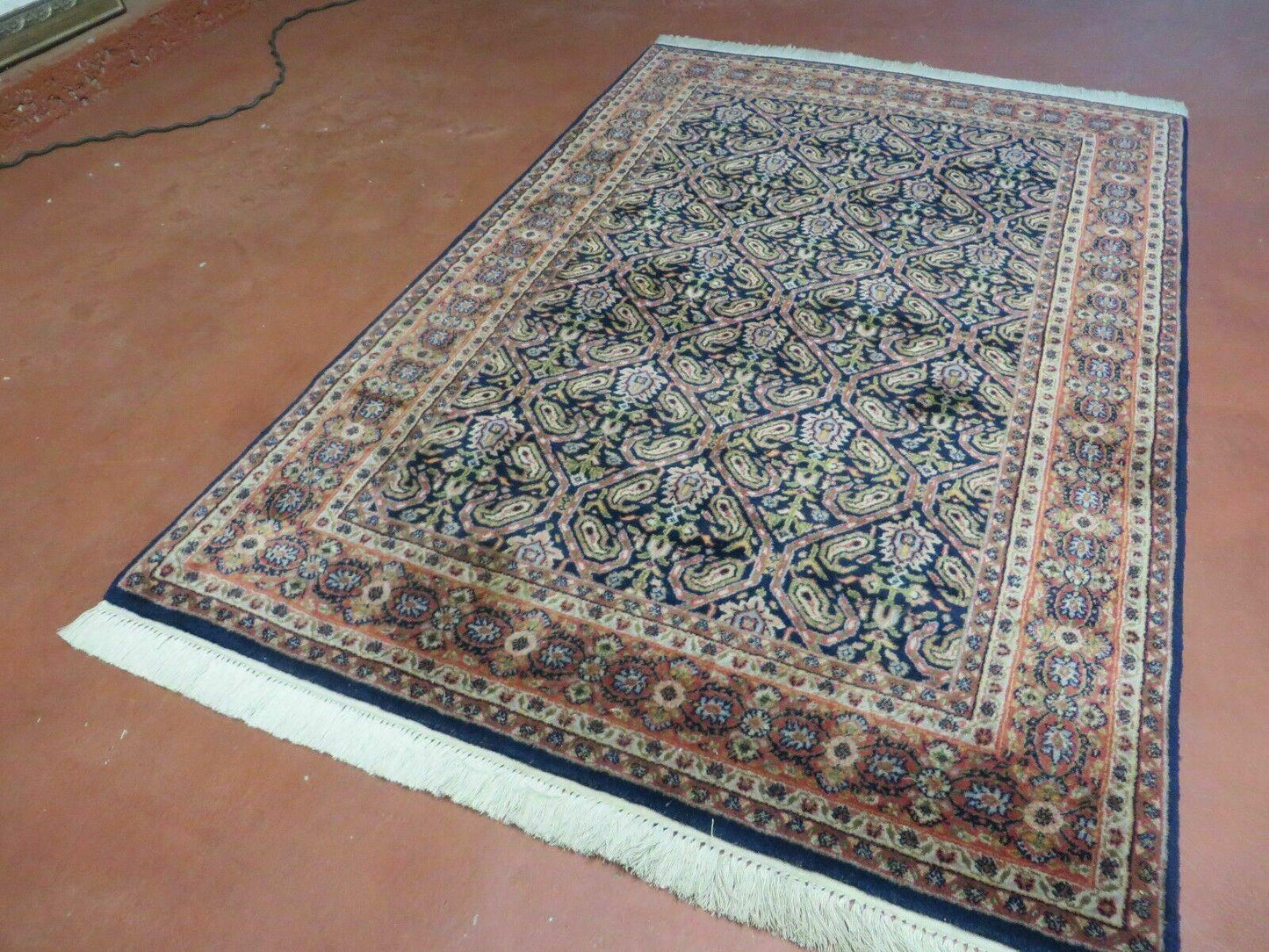 Vintage 1970s Handmade Wool Rug | 3'11" x 5'10" Hand - Knotted - MyTuftedRugs.com