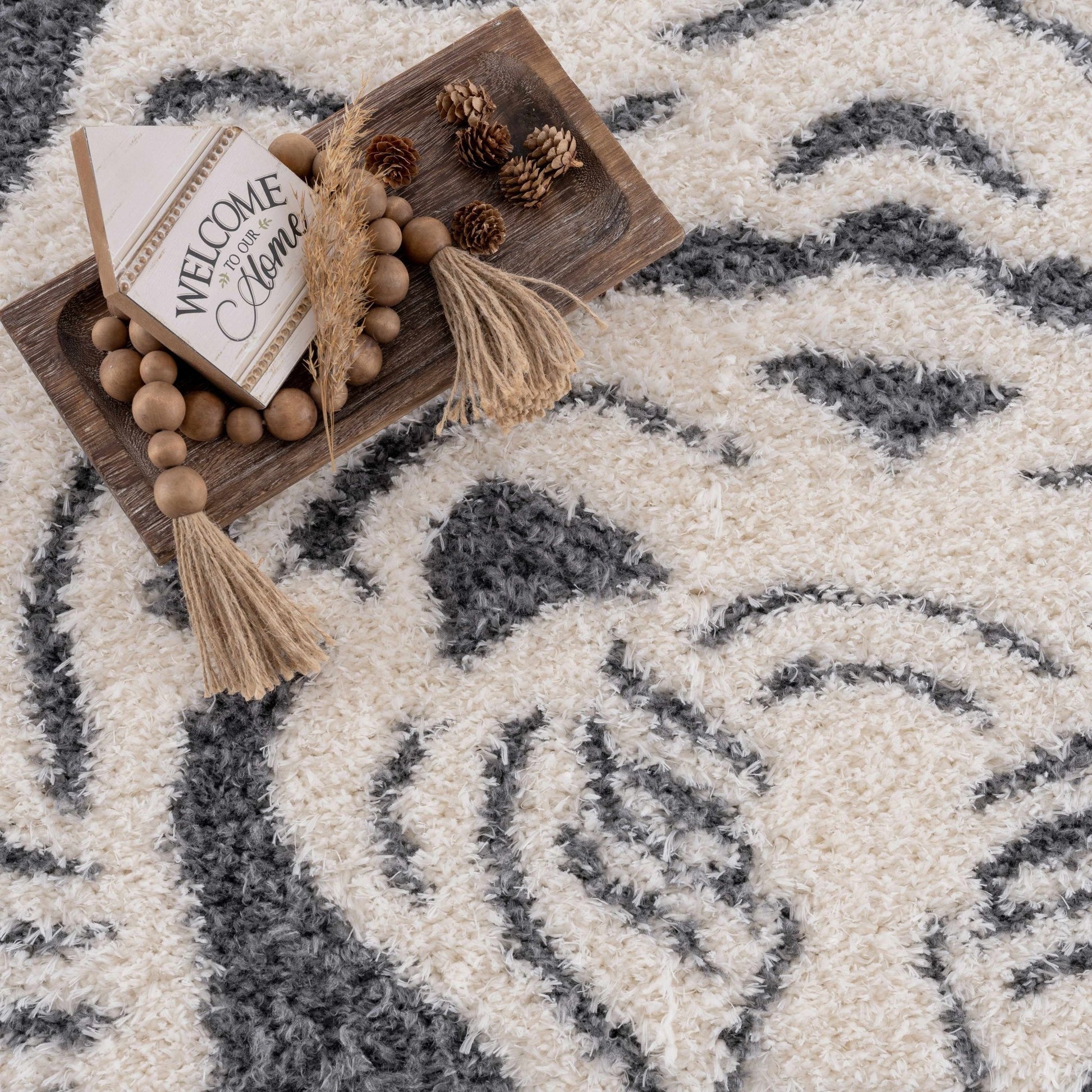 Zane Charcoal Tibetan Tiger Plush Rug - MyTuftedRugs.com