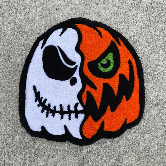 Handmade Jack-face Pumpkin Tufted Rug - MyTuftedRugs.com