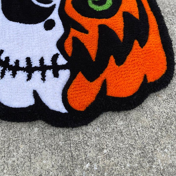 Handmade Jack-face Pumpkin Tufted Rug - MyTuftedRugs.com