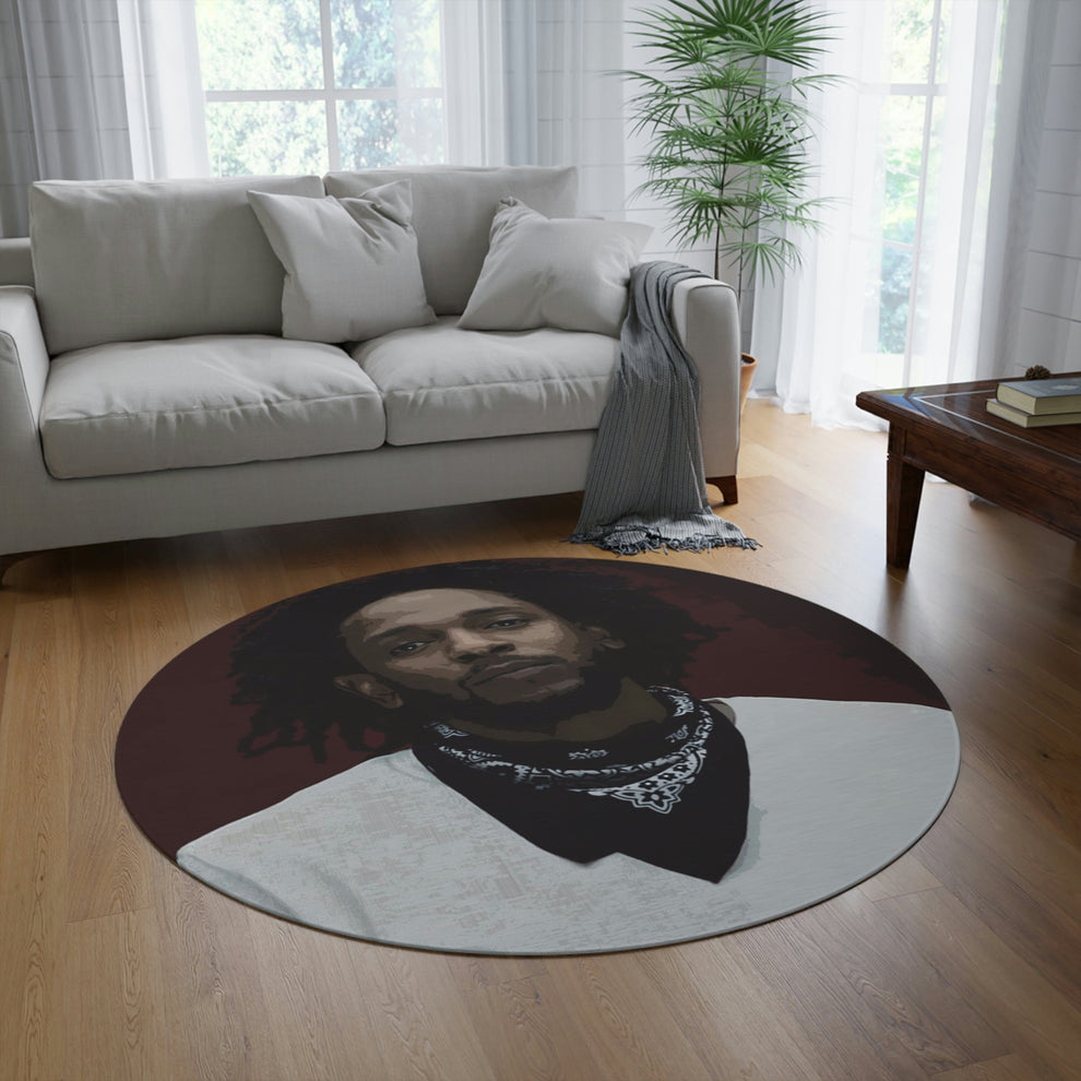 Kendrick Lamar Round Rug - MyTuftedRugs.com 