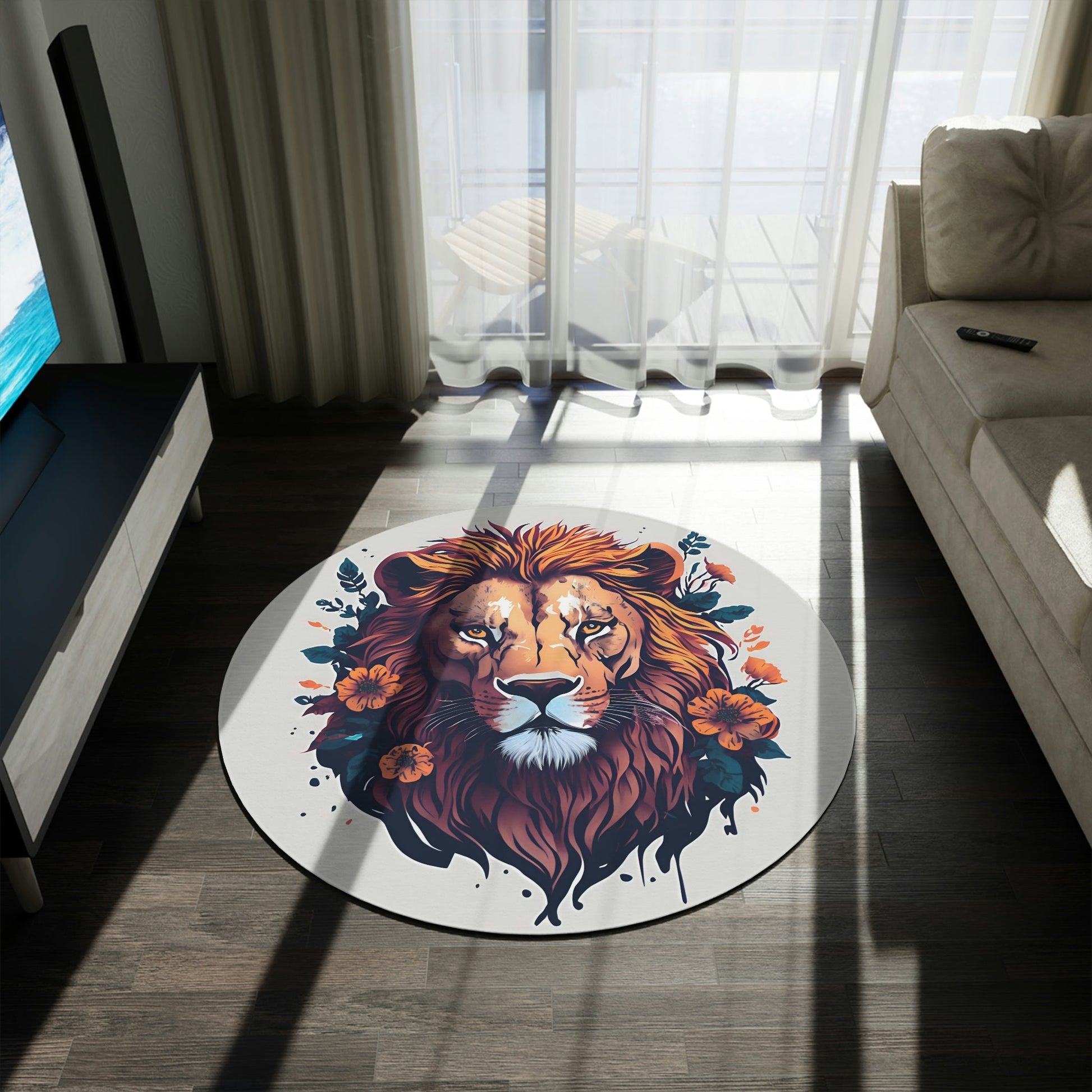 King of Flowers Round Rug - MyTuftedRugs.com