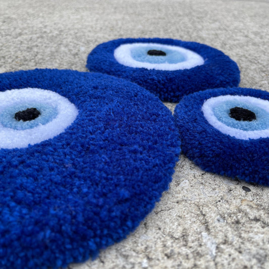 Nazar Blue "Evil Eye" Tufted Rugs - MyTuftedRugs.com