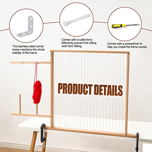  Tufting Frame - Rug Tufting Gun Frame Wooden Rug Making Kit  with Tufting Cloth & C-Clamps, 27.6 x 27.6 Inch Punch Needle Frame Quilting  Frame for Electric Carpet Gun DIY Crafts