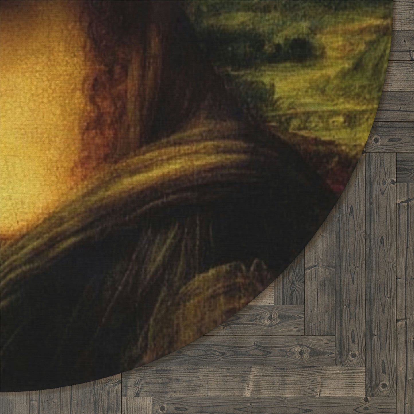 Smokin Mona Lisa Round Rug - MyTuftedRugs.com