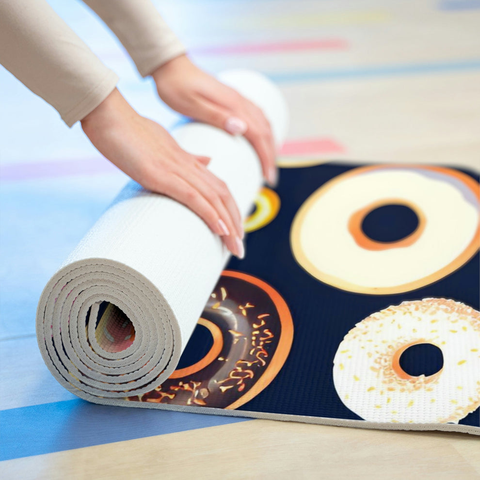 Tasty Donuts Foam Yoga Mat - MyTuftedRugs.com 