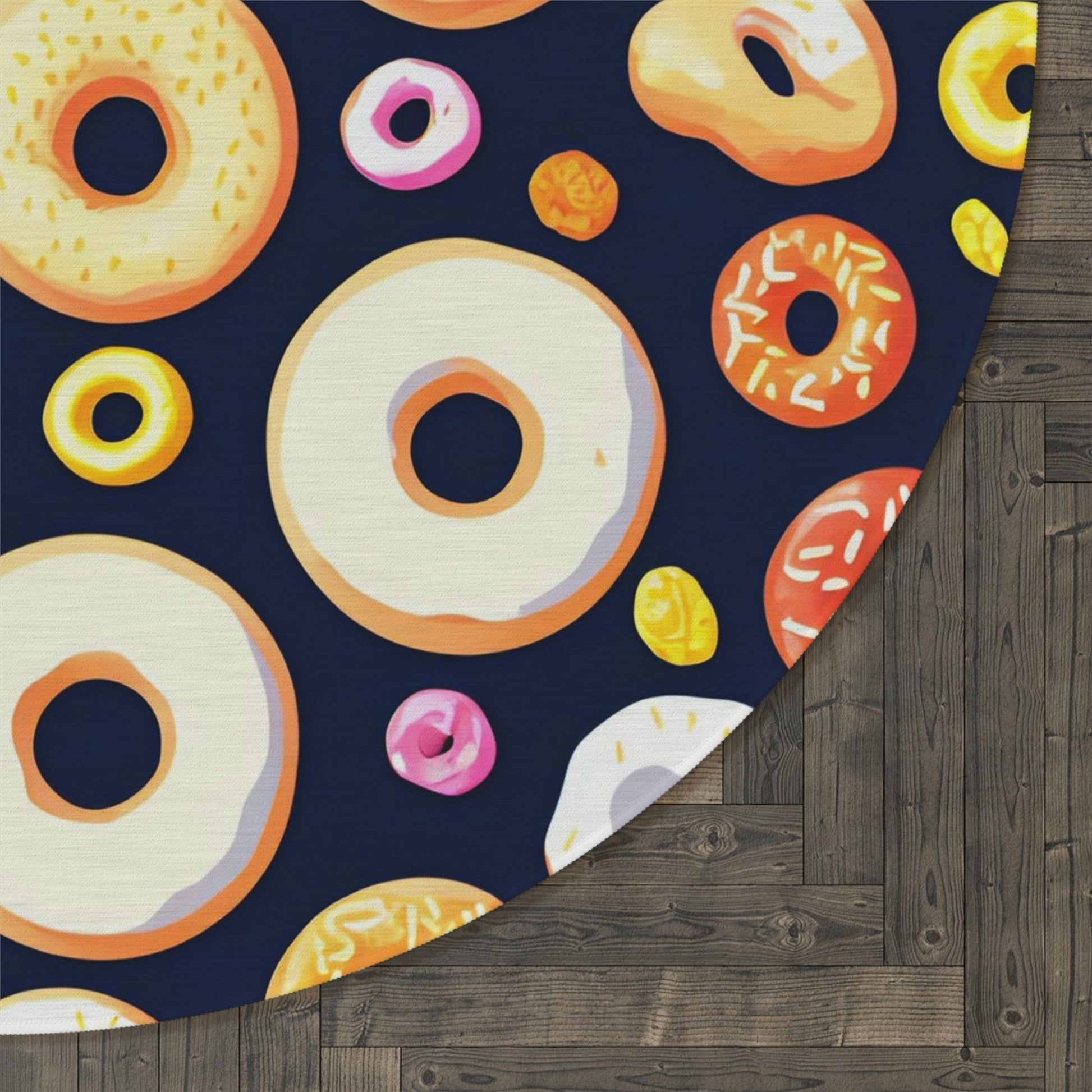 Tasty Donuts Round Rug - MyTuftedRugs.com