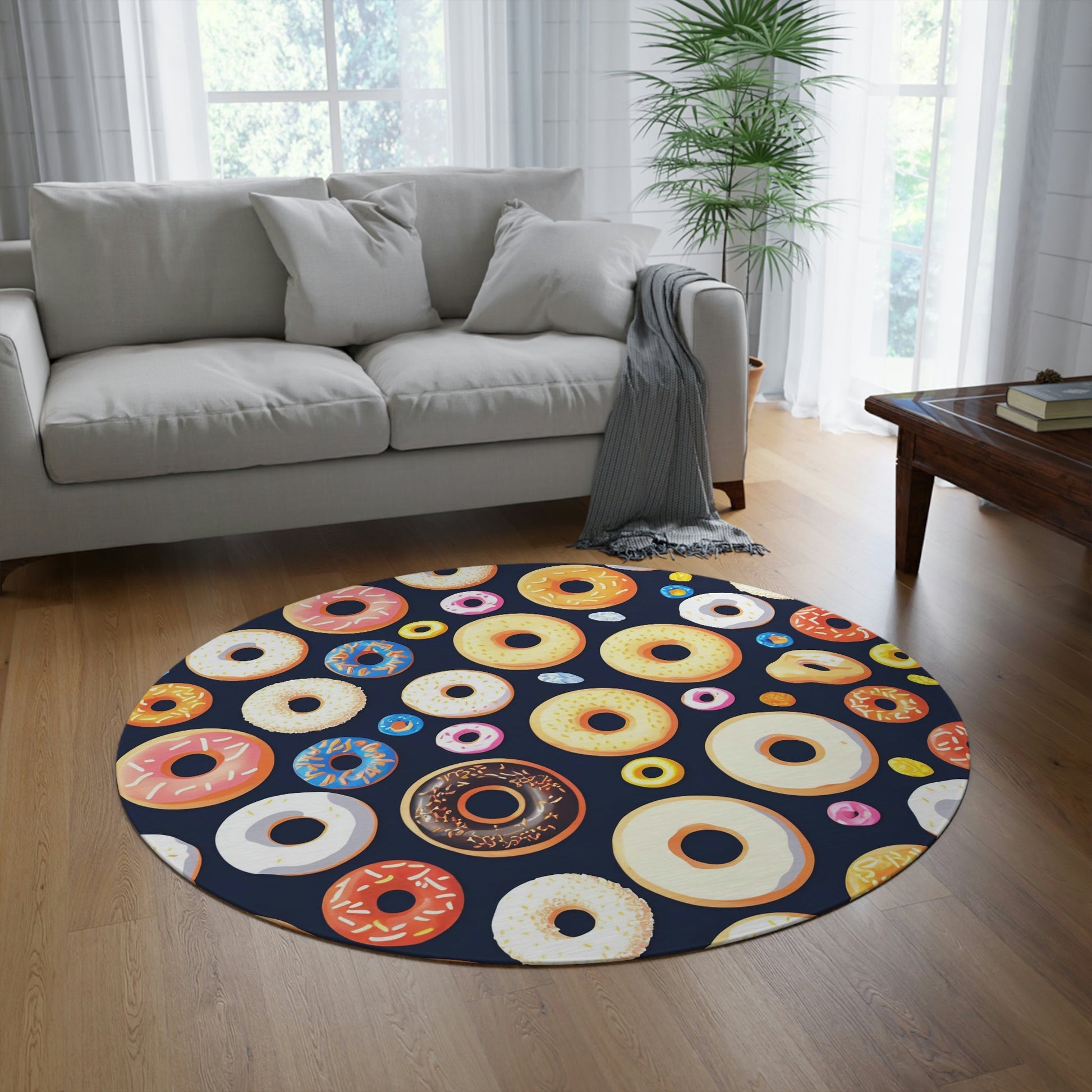 Tasty Donuts Round Rug - MyTuftedRugs.com