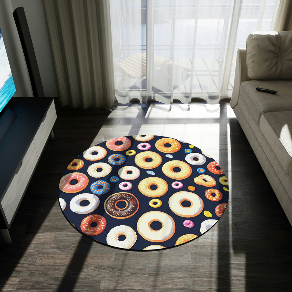 Tasty Donuts Round Rug - MyTuftedRugs.com 